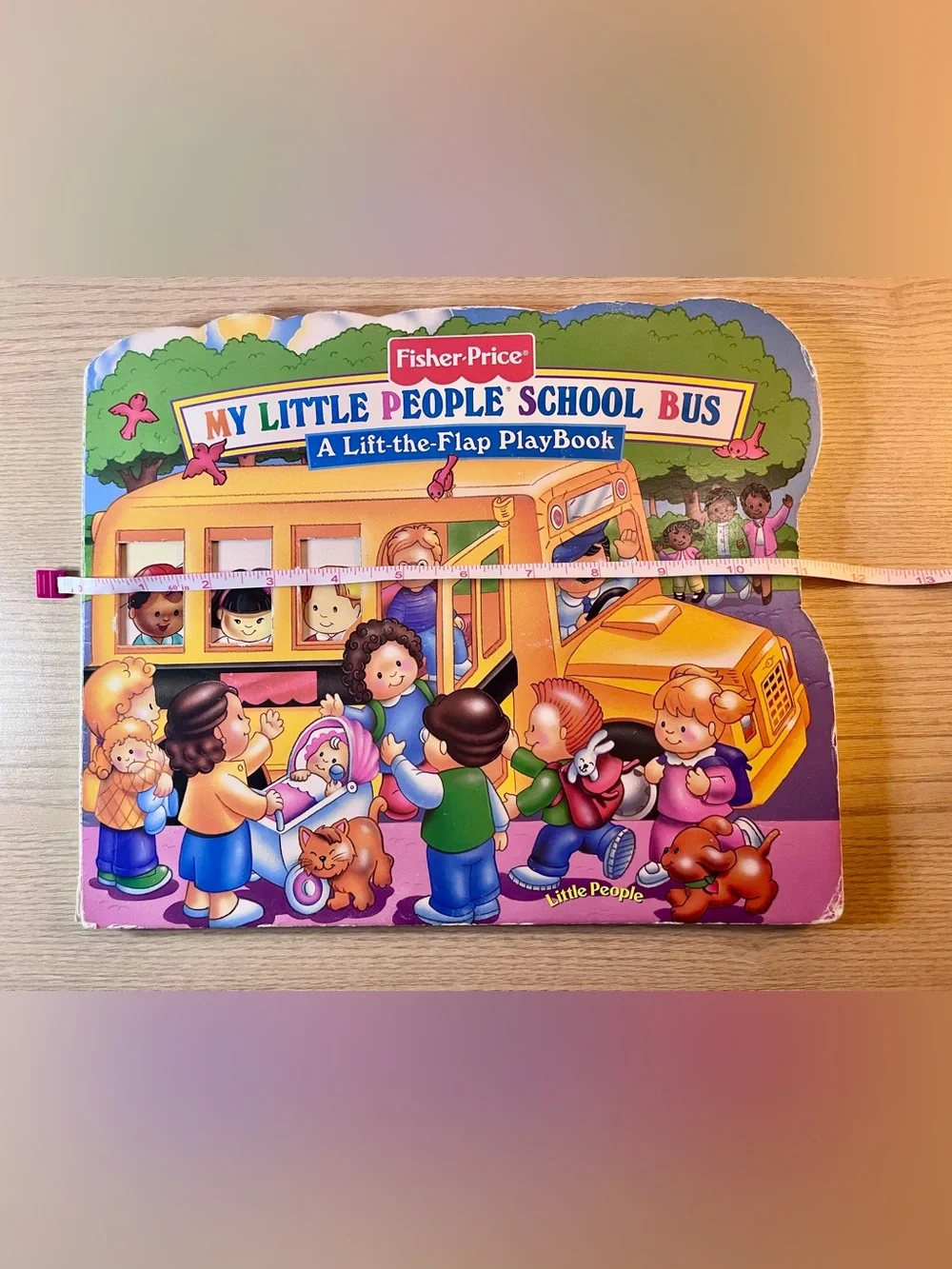 Fisher-Price My Little People School Bus Lift-the-Flap PlayBook - Vintage